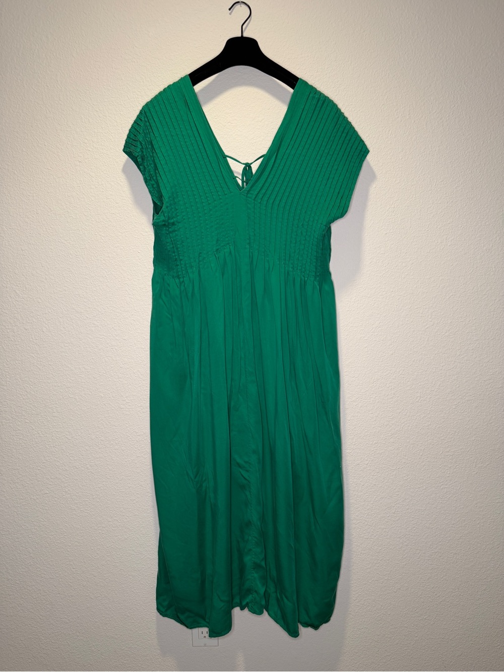 Green V-Neck Women’s Dress